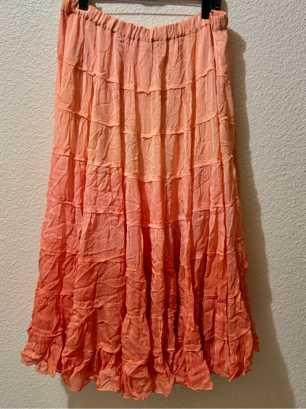 All Saints Women's Ombre Peach Maxi Skirt 12